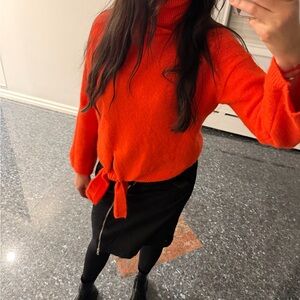 Zara Vibrant Orange Turtleneck Sweater